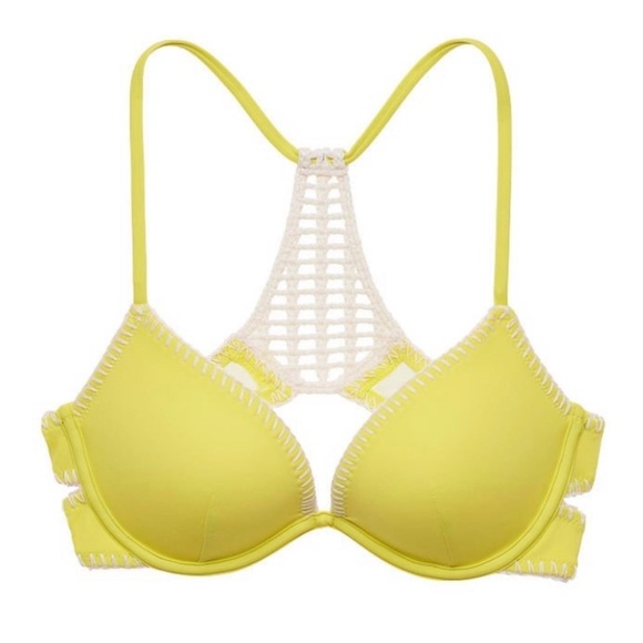 2pcs (36C Top & L Bottom) Victoria's Secret Crochet Swim Bikini Set - Picture 6 of 11